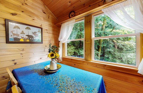 Hubbardton Cabin | Gorgeous cabin with Pack 'n Play, private dock, lovely deck, firepit, wood stove