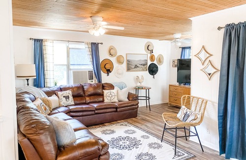 Pedernales Bend House | Gorgeous Farmhouse looking at Pedernales River