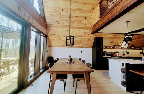 Bellaire Apartment | Gorgeous New A-Frame w/Sauna & Gameroom - Minutes to Pools, Golf and Skiing