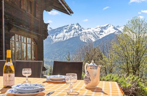 Barboleusaz Ski Chalet | Grand chalet rustique à Gryon, avec vue et cheminée