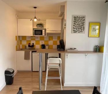 Saint - Martin - du - Touch Apartment | Grand studio 34m2 - Parking & Fibre - Proche Airbus