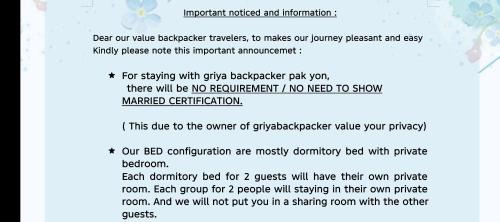 Klojen Bed & Breakfast | Griya Backpacker Pak yon