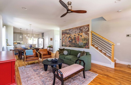 Downtown House | Group Retreat Outdoor Dining Full Kitchen Walk DT