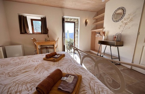 Sablieres Bed & Breakfast | Guest Room “La Montselgues” with Mountain View, Shared Pool, Private Terrace