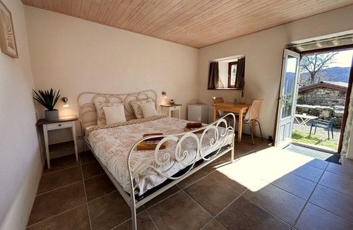 Sablieres Bed & Breakfast | Guest Room “La Montselgues” with Mountain View, Shared Pool, Private Terrace