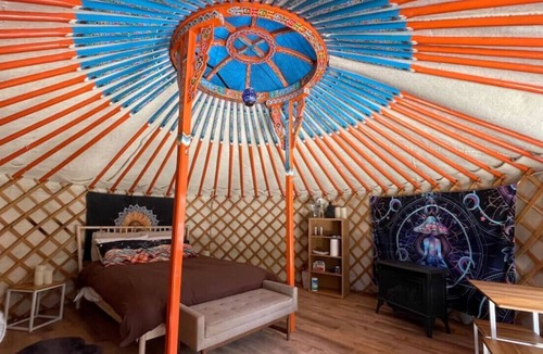 Buckley RV Rental | Heart Yurt - artisan made with cedar hot tub
