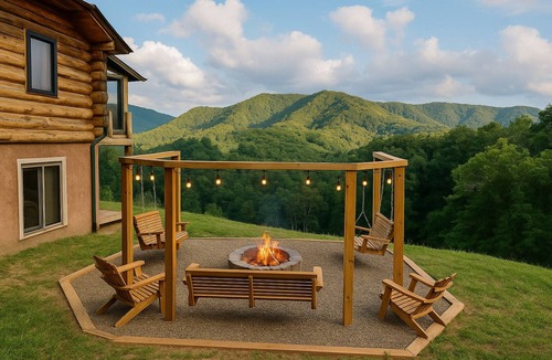 Burnsville Cabin | Heavenly Heights Lodge Hot Tub Theater Game Room Pet Friendly Elopements