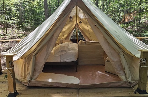 Turtletown RV Rental | Hike-In Stargazer Tent in Secluded "Hollar"