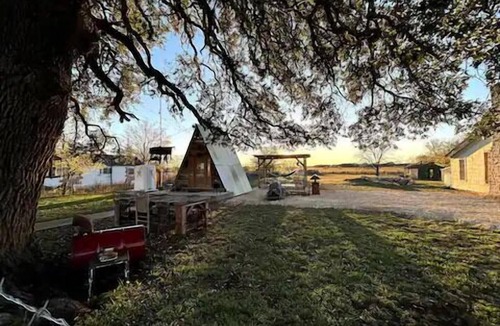 Star Cabin | Hill Country Glamping A Frame Cabin on 2 Private Acres!