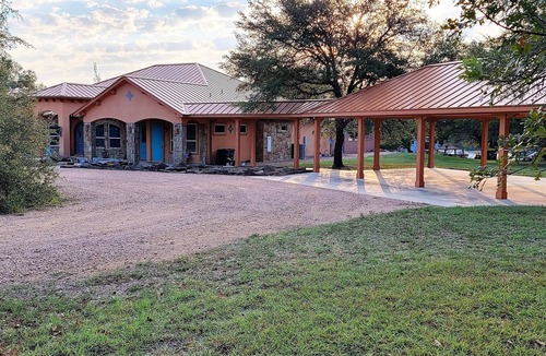 Blanco House | Hill country luxury 4BR retreat with pool, huge, covered patio bbq area!