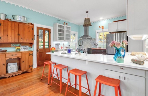 Johnson City House | Hill Country Ranch with Pool, Bunkhouse, Pickleball & Sunset Views