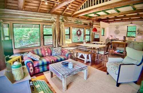 Eureka Springs Cabin | Historic Cabin, Peaceful, Waterside, Patio Firepit