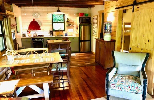 Eureka Springs Cabin | Historic Cabin, Peaceful, Waterside, Patio Firepit
