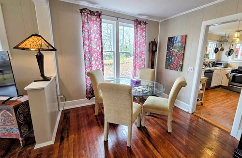 Hardy Cottage | Historic Carrie Tucker Cottage with view of Spring River in charming Hardy, Ark.
