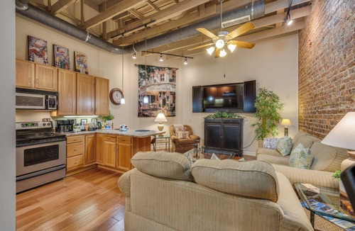Bristol Apartment | Historic Urban Loft: Where VA meets TN on Foot!