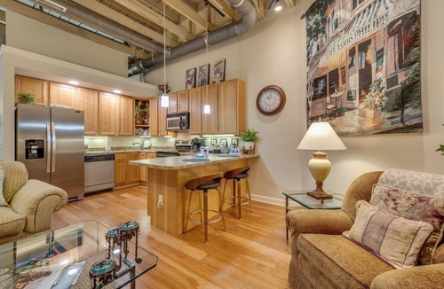 Bristol Apartment | Historic Urban Loft: Where VA meets TN on Foot!