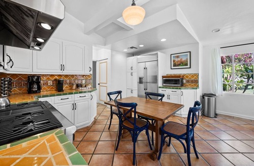 Old Las Palmas House | Home with Pickleball Court, Pool Table, and Saltwater Pool! Walk to Downtown!