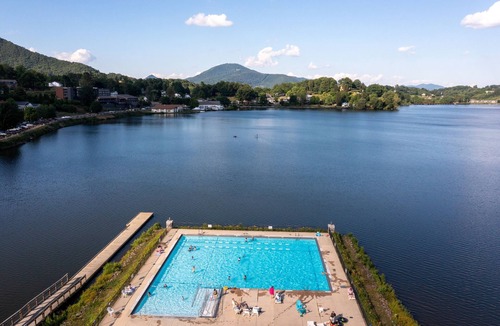 Lake Junaluska House | Homey two-story home with shared pool, WiFi, & full kitchen - dog-friendly