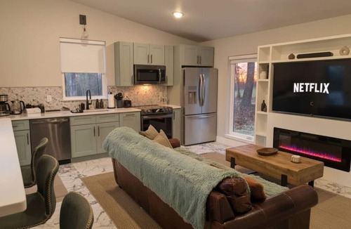 Jamestown House | Honeymoon View: Modern Luxe, Hot Tub & King Bed