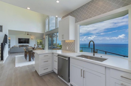 Princeville House | Honu Awa: Upscale Oceanfront Home w/Pool, AC & Cliffside Views