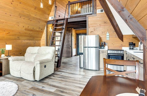 Idlewild Cabin | Hot Tub, Fire Pit, BBQ, On-Site Pond: Kenton Cabin