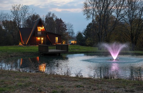 Idlewild Cabin | Hot Tub, Fire Pit, BBQ, On-Site Pond: Kenton Cabin