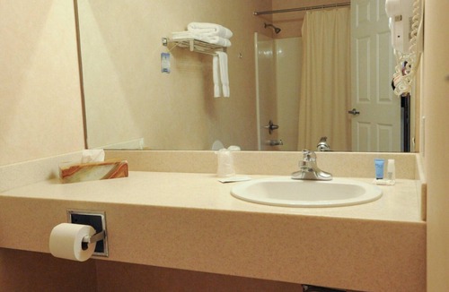Yuma Hotel | Hotel room with ONE QUEEN BED and attached, private bathroom.