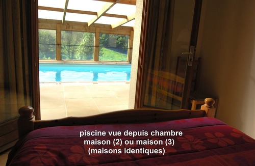 Les Albres House | House with pool under conservatory, large terrace overlooking the private pond