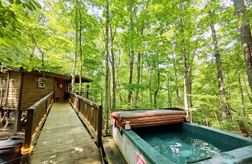 Monteagle Cabin | Hummingbird Treehouse w/Hot Tub & Firepit