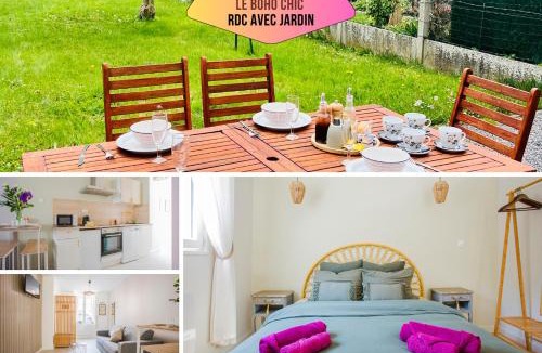 Valenciennes Apartment | Idéal PRO & Couple - 2 Logements Thème Boho Chic RDC & Dandy 1er étage - Quartier Calme - Jardin - WIFI HD - Smart TV - Parking Gratuit - Proche Centre & Transports - Ask Home