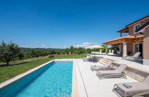 Beram House | Impressive villa with panoramic views, private pool, table tennis, table football, playground, baby cot