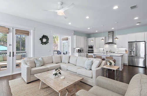 Santa Rosa Beach House | In the Key of the Sea! Private Saltwater Pool & Hot Tub | Free 6 Bikes + 6-Seater Golf Cart Included