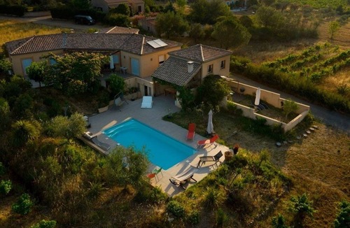 Berlou House | "in the middle flows a stream" . rental with jacuzzi, beautiful view, south terrace