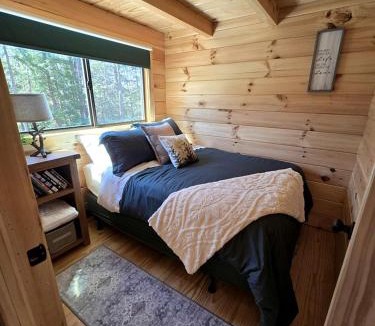 Bath House | Incredible Modern Tiny Log Cabin near the Ammonoosuc River for a Romantic Getaway in New Hampshire