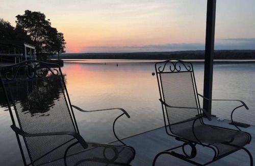 Buchanan Dam House | Inks Lake Vacation Home with wonderful water location. Beach & dock.