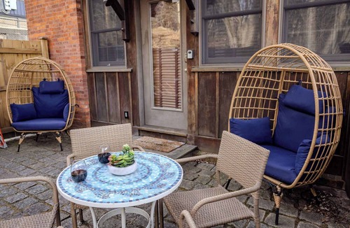 College Hill Apartment | Jennifer’s Historic Riverfront Loft Private Patio
