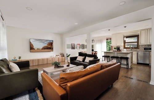 Wasco House | Kid-Friendly Stylish 4BR Retreat: Game Room, Pergola, Fire Pit, Yard & WFH Desk!
