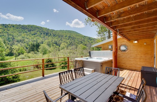 Stockbridge Cabin | Killington Area Escape w/Deck, Views & Hot Tub!