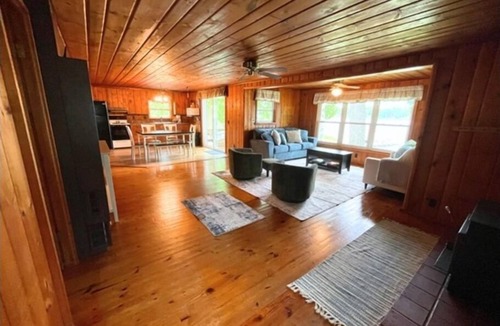 Long Lake House | Knotty Nook - Lakefront with Sandy Beach 3 Bed with pullout couch 1 Bath