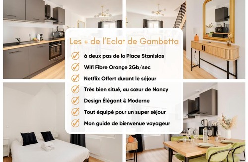 Saint Nicolas - Charles III - Ville vieille - Trois Maisons - Leopold Apartment | L'éclat de Gambetta - Place Stanislas - 6 Pers