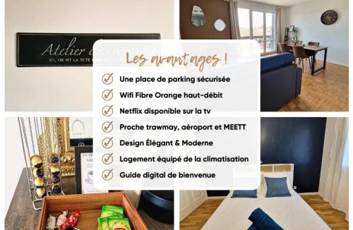Blagnac Apartment | L'Atelier des Rêves - Clim Tram Parking