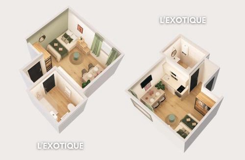 Anzin Apartment | L'Exotique - Parking I Netflix I Gare I WIFI TRÈS HAUT DÉBIT - Calme & Cosy
