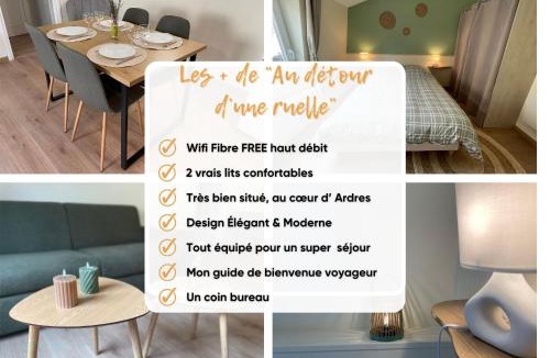 Ardres Apartment | L'olive - cuisine équipée, centre ville, fibre