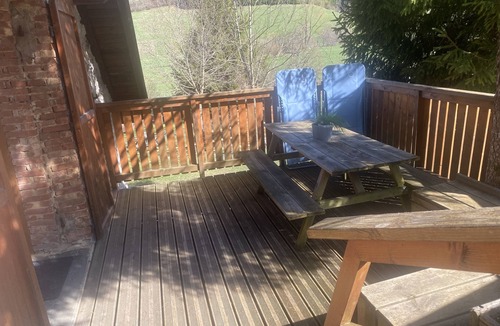 Meaudre Cottage | La Bergerie with elevated terrace mountain view