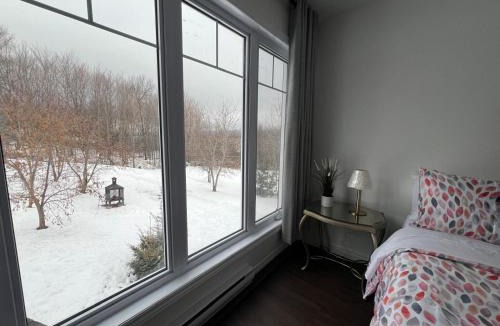 Sainte-Famille Ski Chalet | La Maison Laurentienne, Vue sur le fleuve ,Spa et Sauna