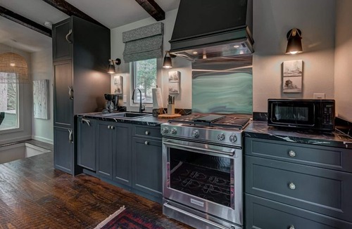Cashes Valley Cabin | La Pequena Pecos - Modern Rustic Tiny Home along the River! | fire pit