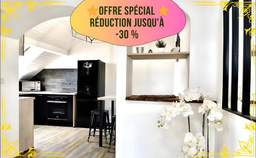 Barberaz Apartment | La Voute Chambérienne GRAND T2 61m2 - Vue Montagnes - TV 4K Géante - WIFI-Fibre - Machine à Laver - Lave Vaiselle - Parking - Confort - Spacieux