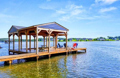 Mineral House | Lake Anna Lakefront Luxury, Private Side, Boat Dock, Boat House, Deck Views