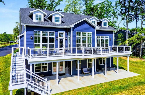 Mineral House | Lake Anna Lakefront Luxury, Private Side, Boat Dock, Boat House, Deck Views