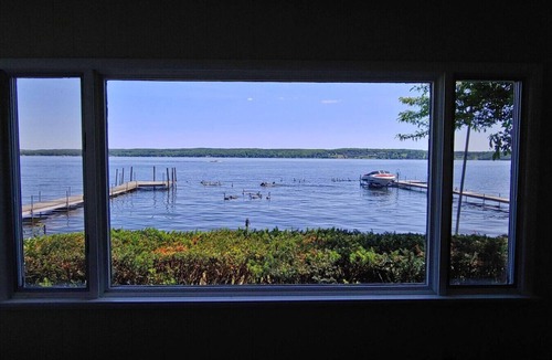 Mayville Cottage | LAKE Getaway w GREAT VIEWS + dock+ fire pit + BBQ